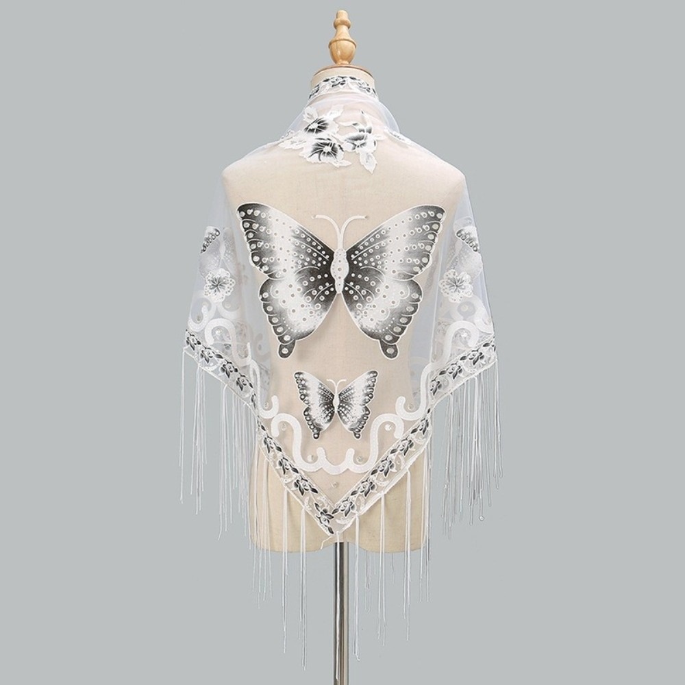 Embroidery Shawl - Bufanda de lujo con encaje floral