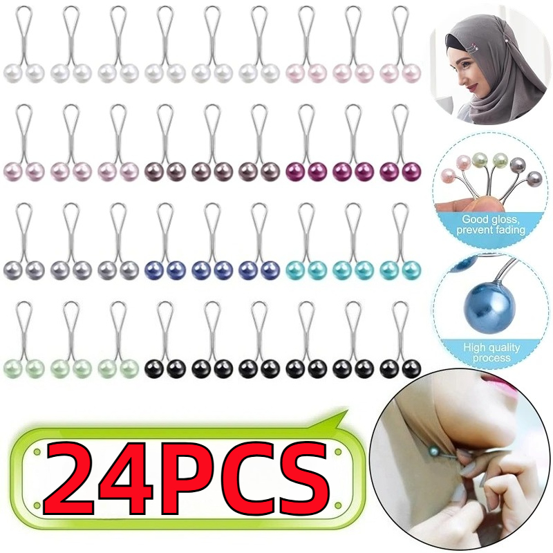 Embroidery Hijab - 6/12/24 Broches de Perlas para Mujer,