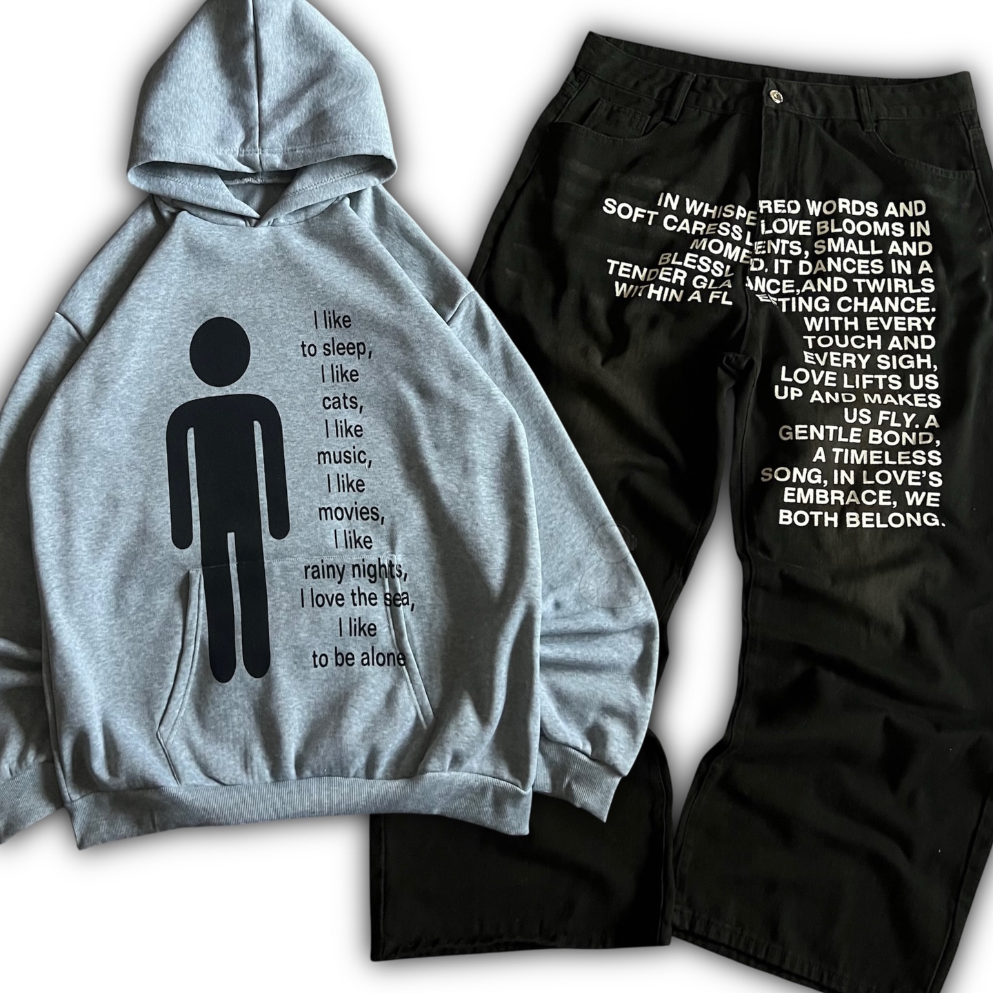 Embroidery Print - Conjuntos de Sudadera con Capucha y