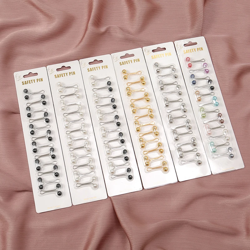 Embroidery Hijab - 12 unids/bolsa Hijab musulmán Pins bufanda