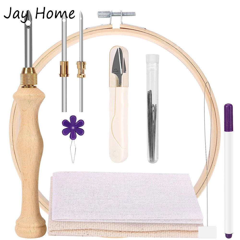Punch Needle Handle - Kit de inicio de aguja perforadora