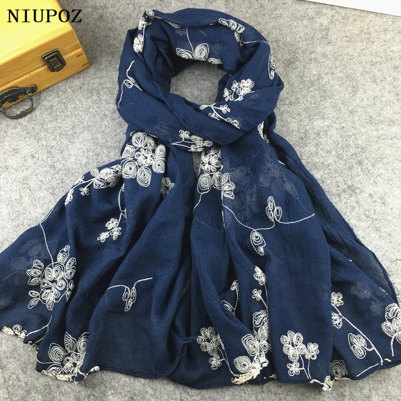 Embroidery Hijab - Foulard bordado étnico para mujer, bufanda