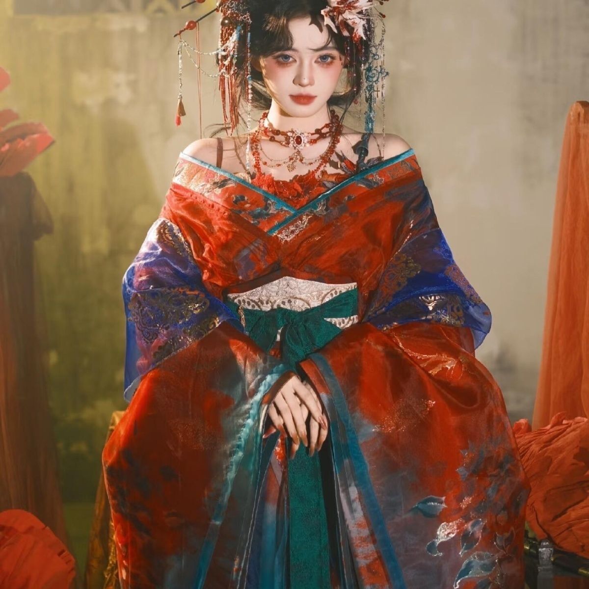 Embroidery Kit - Traje Tradicional Hanfu Negro y Azul