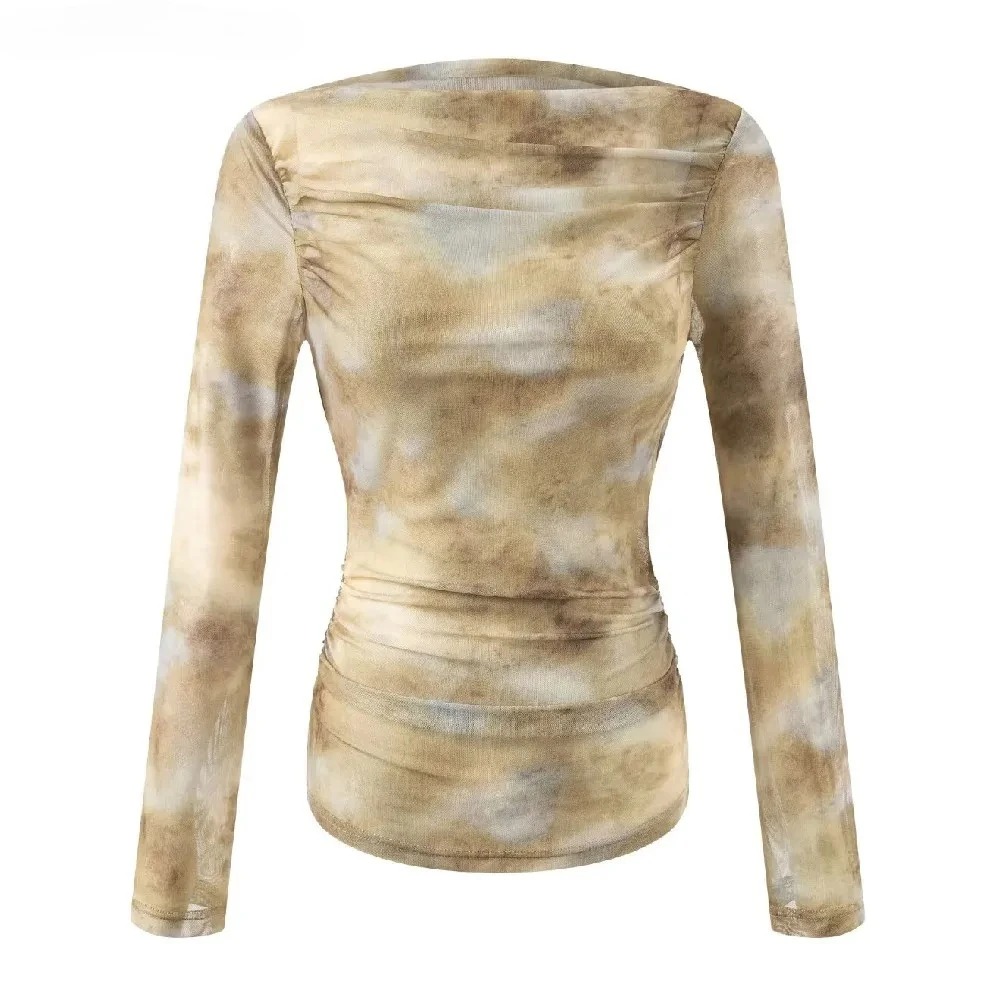 Embroidery Origin - Camiseta Sexy con Estampado Tie-Dye y