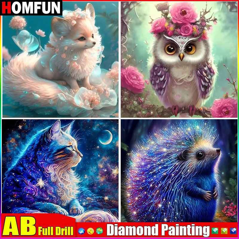 Embroidery X Pattern - HOMFUN-pintura de diamante completo AB, bordado