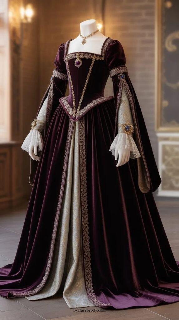 Embroidery Kit - Vestido de fiesta morado de duquesa