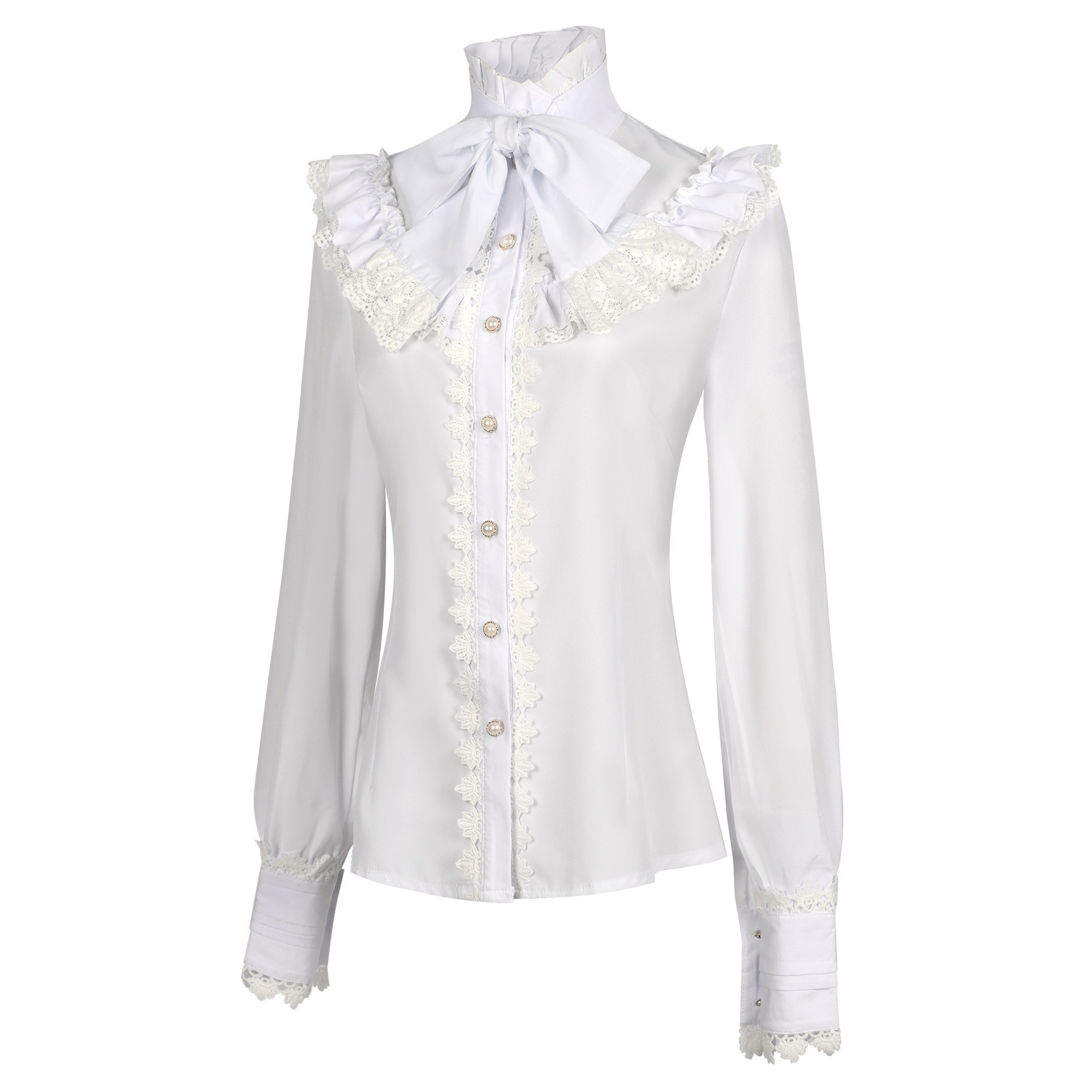 Embroidery Lace - Nueva Llegada: Camisa Gótica Victoriana para