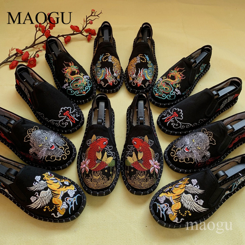 Embroidery Print - Zapatos Unisex de Estilo Chino con
