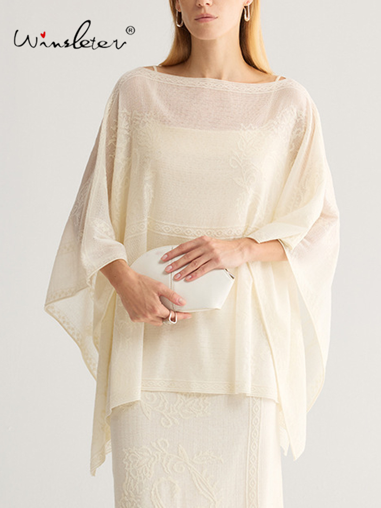 Embroidery Shawl - Winsleter - Chal Elegante de Mezcla