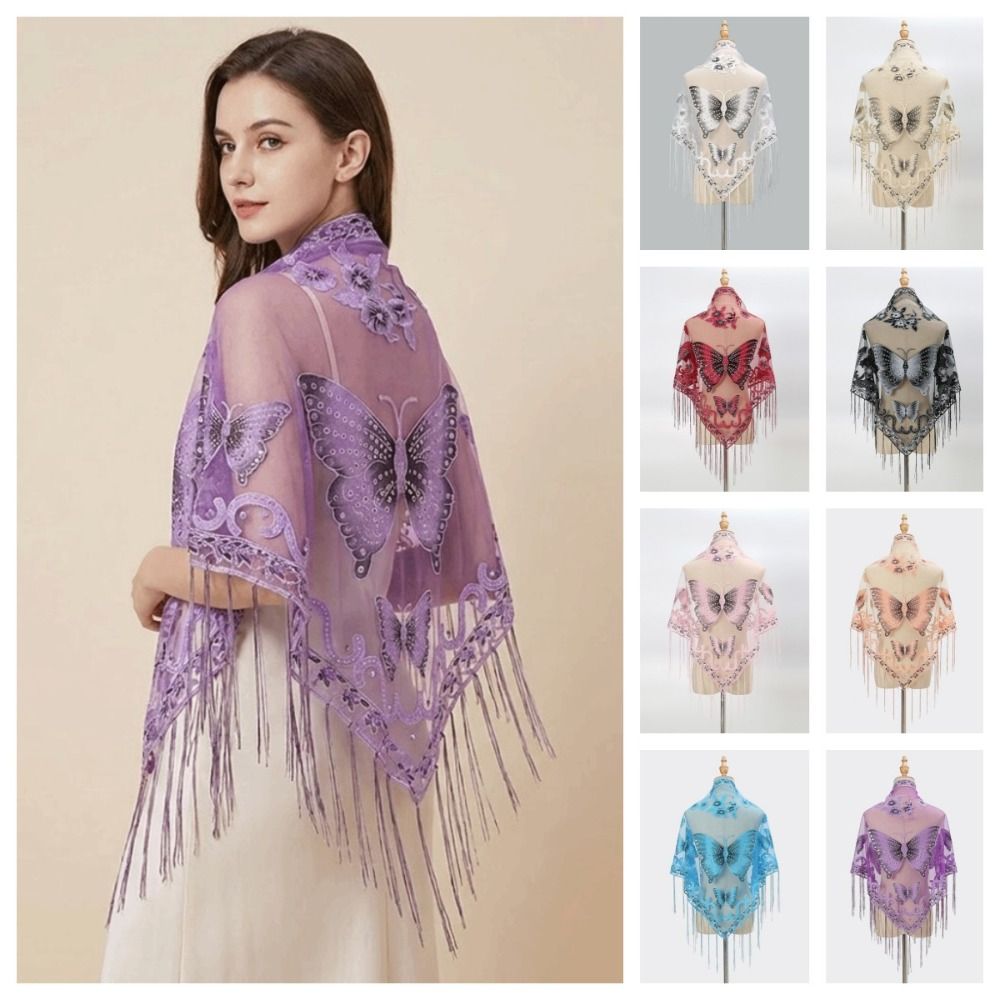 Bufanda de lujo con encaje flo - Embroidery Shawl reseña y precio
