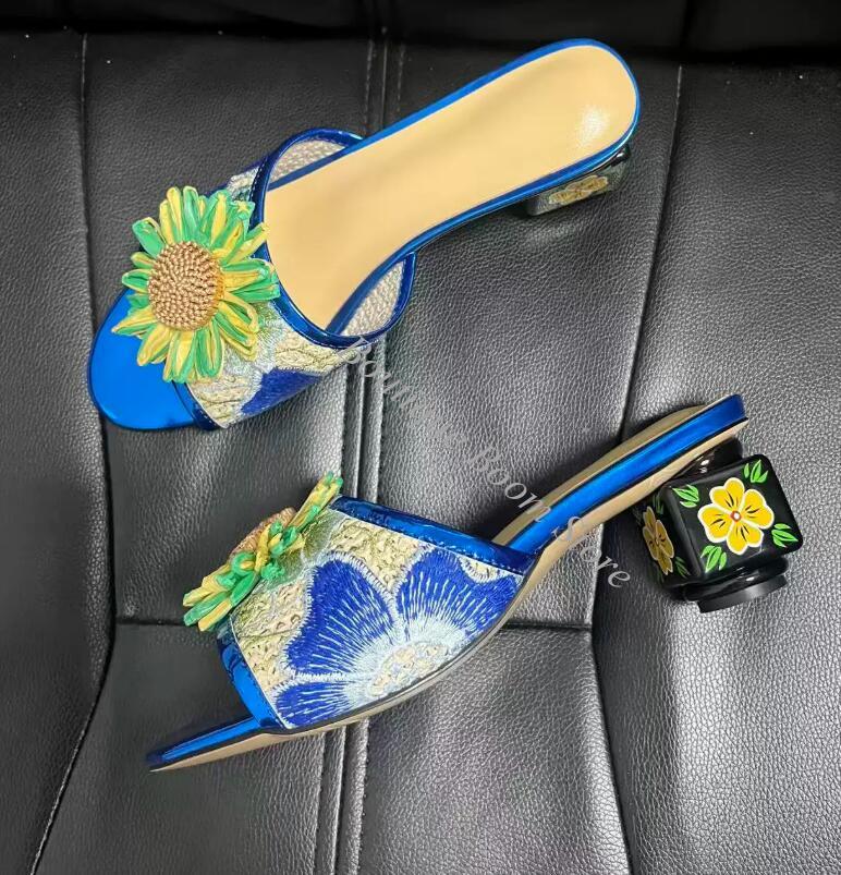 Sandalias de tacón alto de 6 c - Embroidery Flower reseña y precio