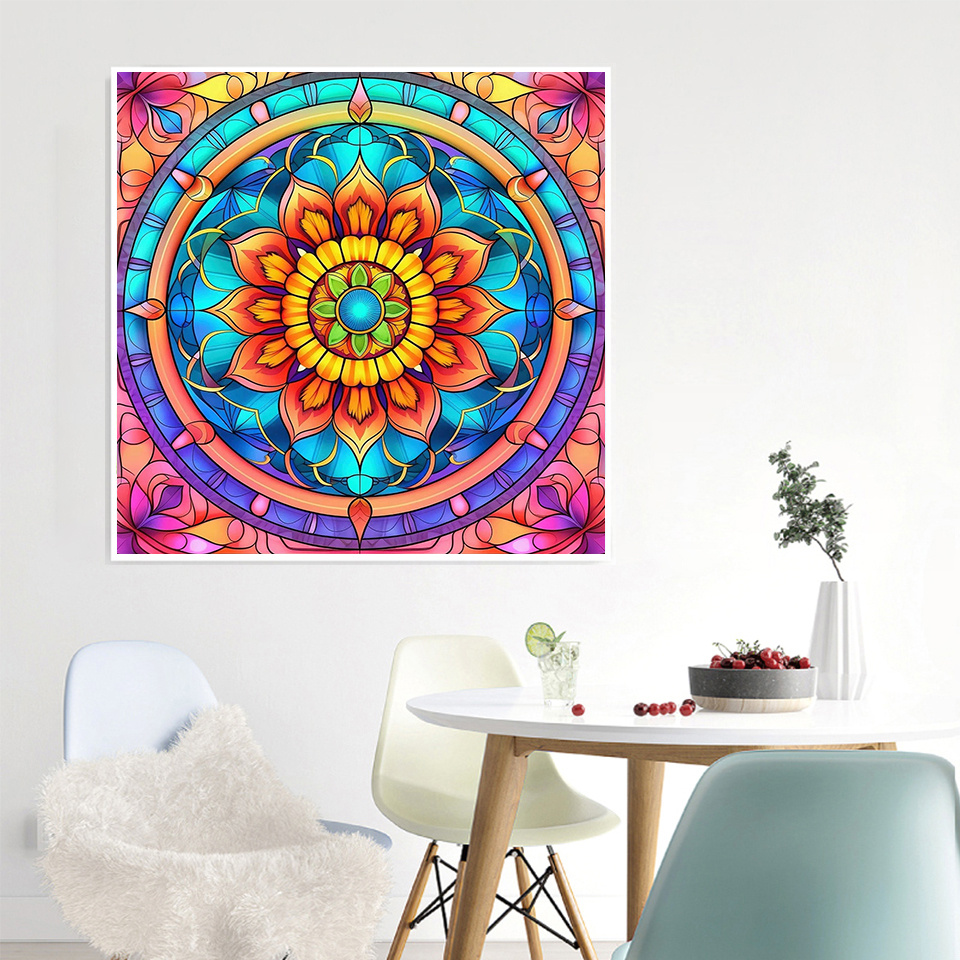 Pintura de Diamantes Mandala F - Embroidery Flower reseña y precio