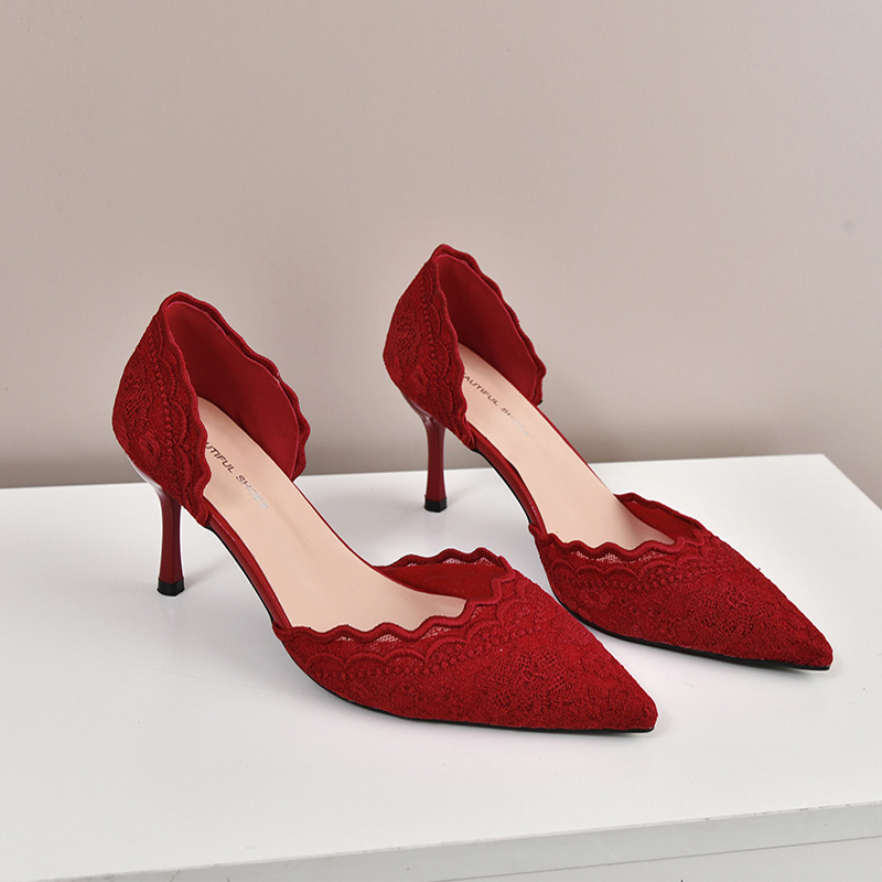 Zapatos de novia de tacón alto - Embroidery Lace reseña y precio