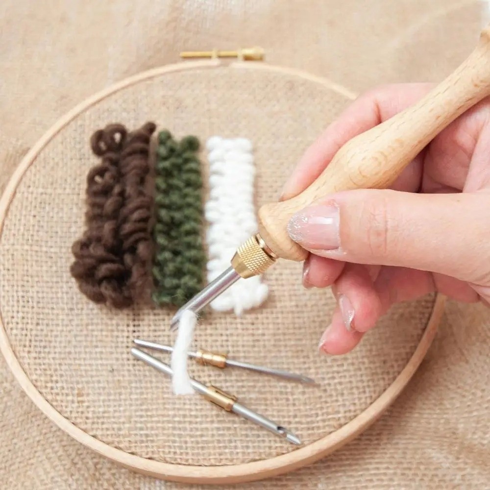 Juego de agujas perforadoras d - Punch Needle Handle reseña y precio
