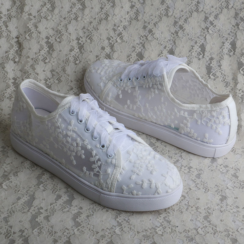 Zapatillas blancas Wedopus par - Embroidery Lace reseña y precio