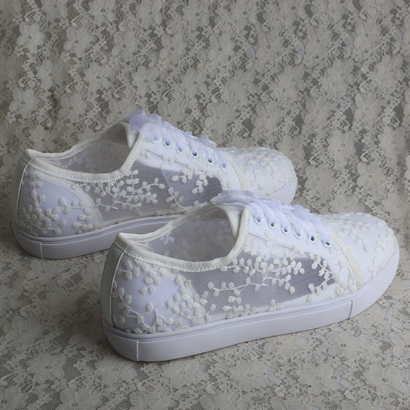 Zapatillas blancas Wedopus par - Embroidery Lace reseña y precio