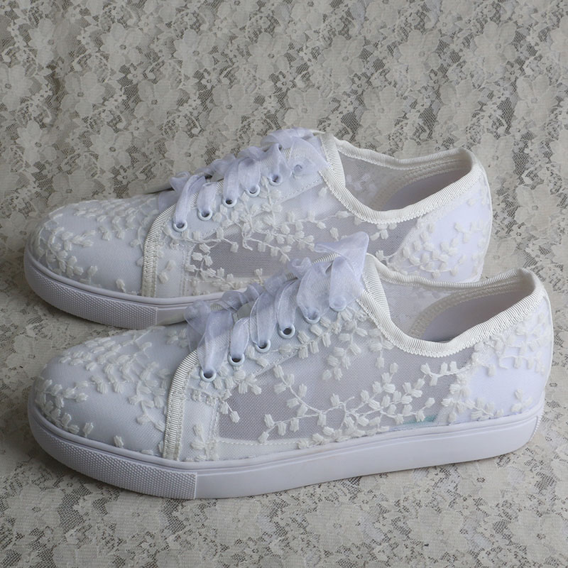 Zapatillas blancas Wedopus par - Embroidery Lace reseña y precio