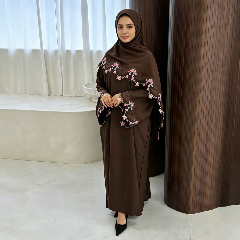 Vestido Eid para Mujer, Abaya  - Embroidery Hijab reseña y precio