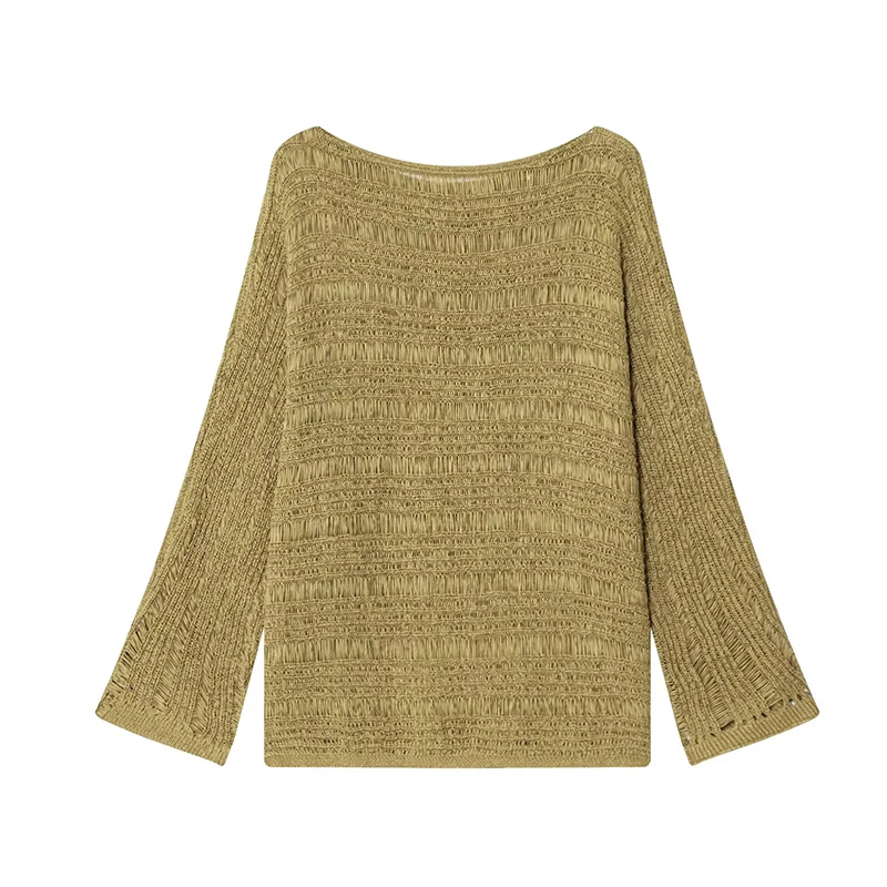 Suéter de Punto con Cuello Bar - Embroidery Origin reseña y precio