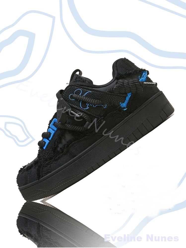 Zapatillas de plataforma negra - Embroidery Lace reseña y precio
