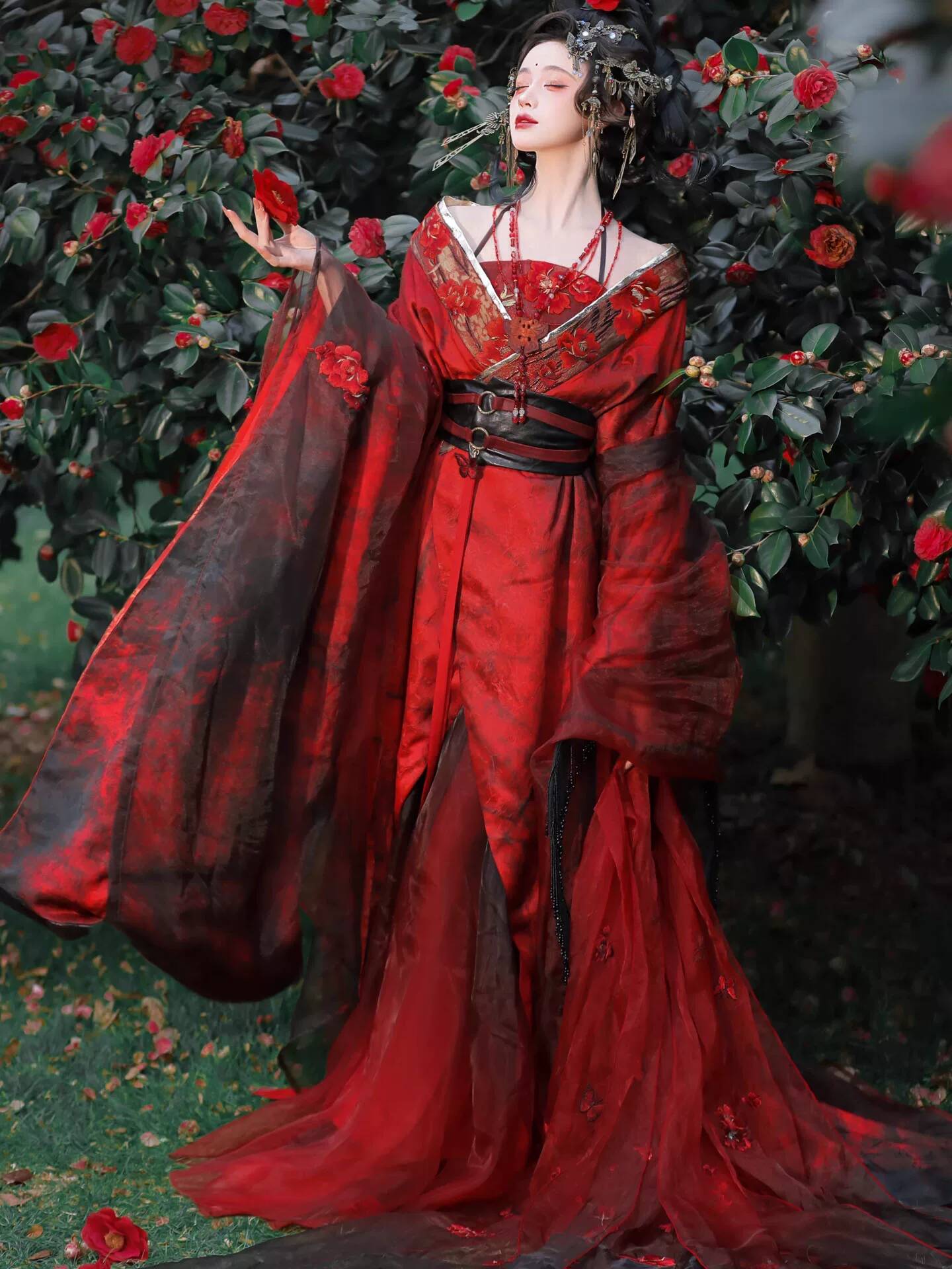 Nuevo Hanfu Rojo Datura para M - Embroidery Cotton reseña y precio