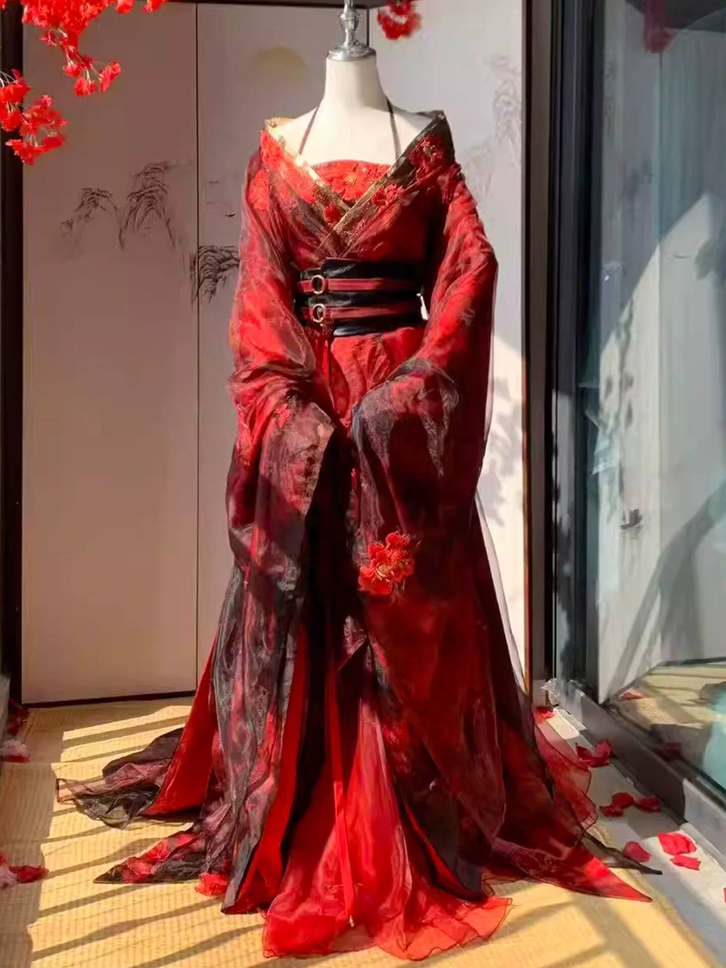 Nuevo Hanfu Rojo Datura para M - Embroidery Cotton reseña y precio