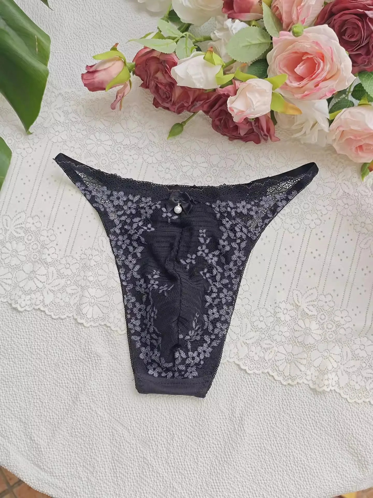Calzoncillos de Encaje Negro p - Embroidery Lace reseña y precio