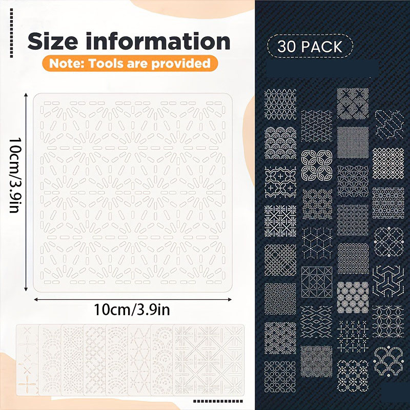 30 Uds plantillas de bordado p - Embroidery Motif reseña y precio