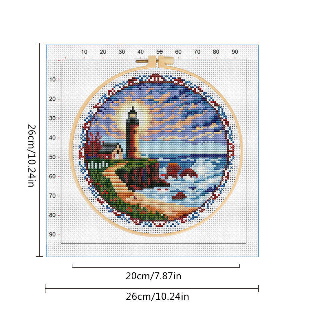 Faro de punto de cruz con herr - Embroidery X Pattern reseña y precio