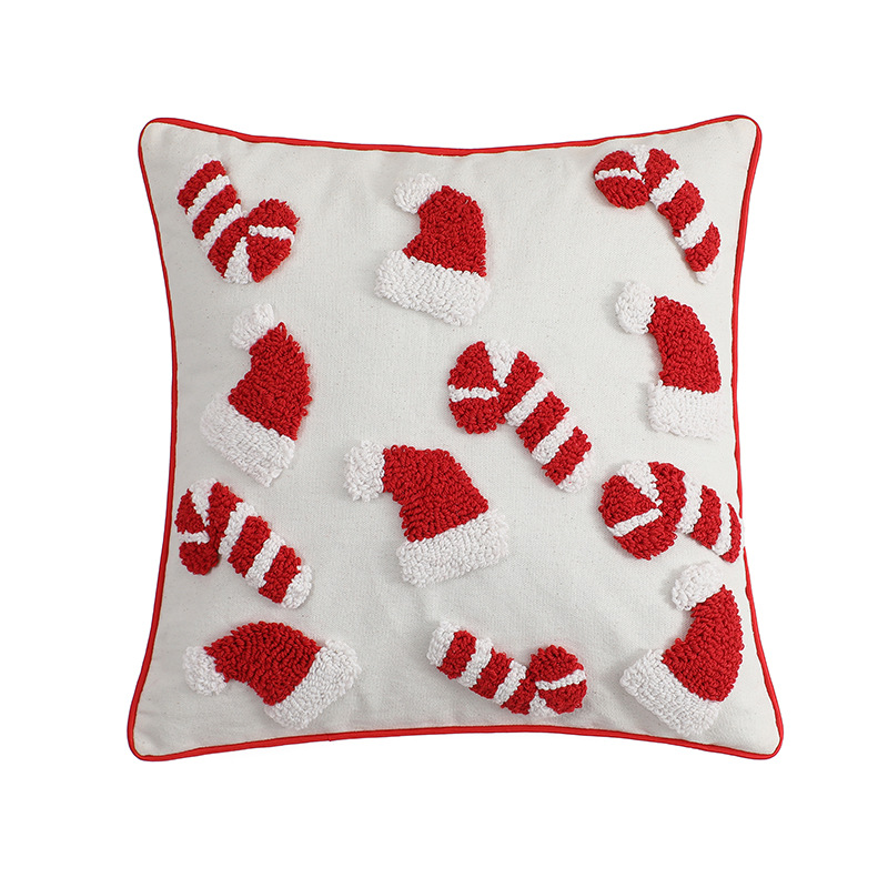 Funda de almohada navideña roj - Embroidery Xmas Ornaments reseña y precio