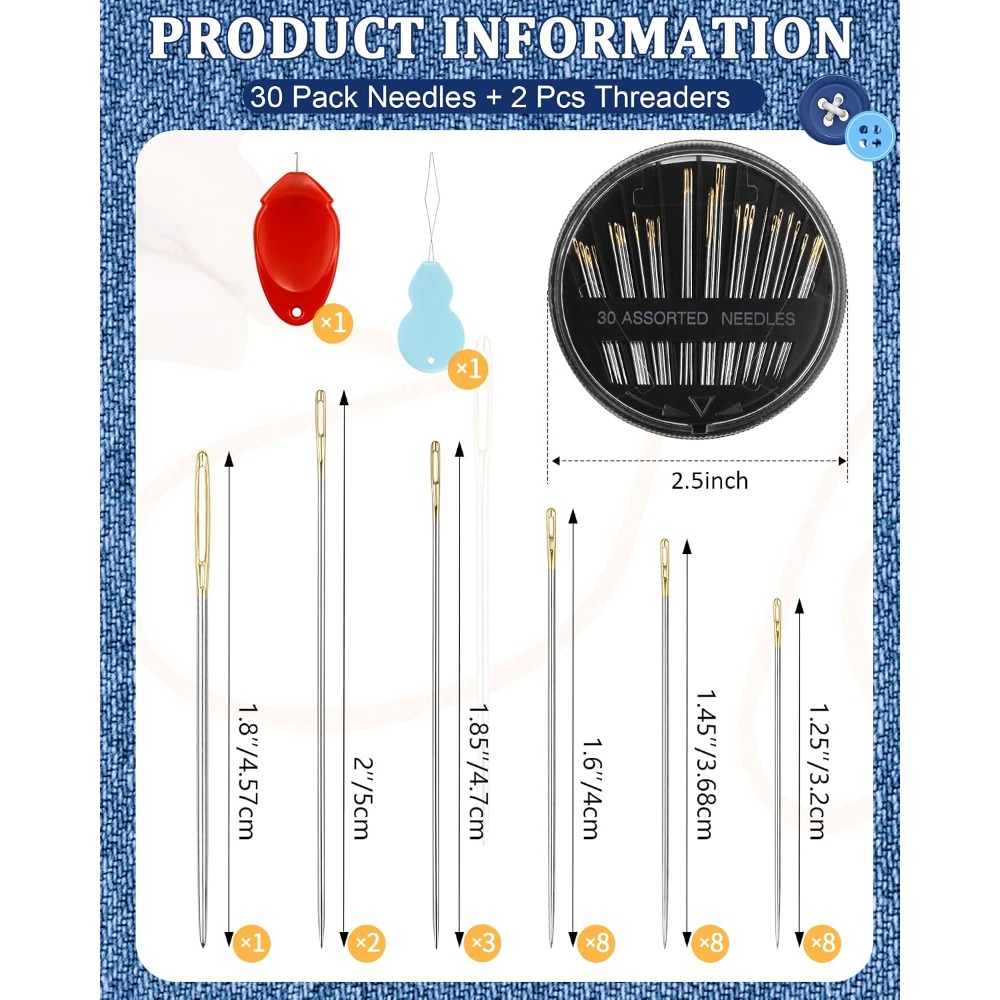 Juego de 30 Agujas de Coser a  - Embroidery Kit reseña y precio