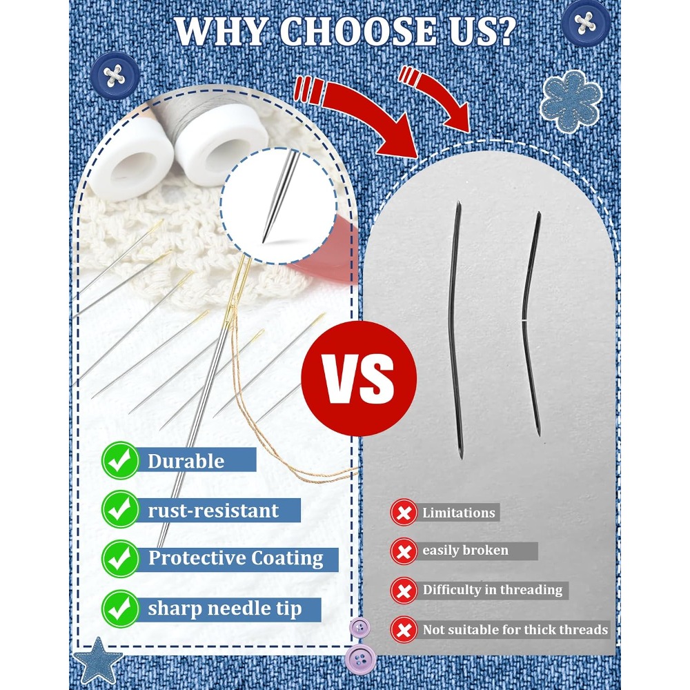 Juego de 30 Agujas de Coser a  - Embroidery Kit reseña y precio