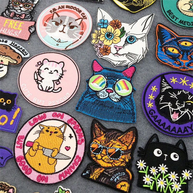 Parche bordado de cara de gato - Embroidery Converse reseña y precio