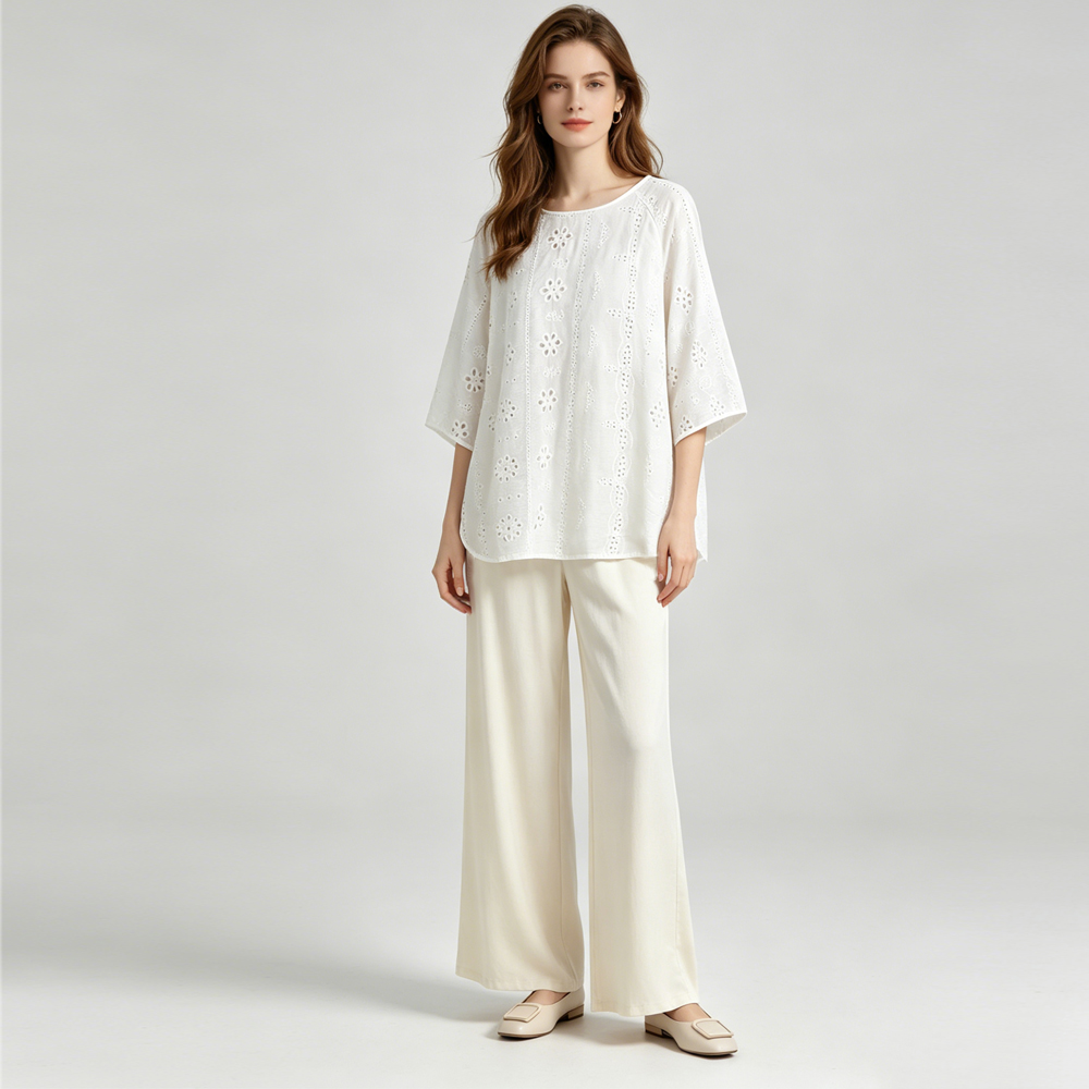 Camiseta de Talla Grande Blanc - Embroidery Jersey reseña y precio