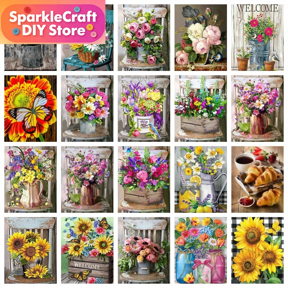 1 pieza de pintura de diamante - Embroidery Flower reseña y precio