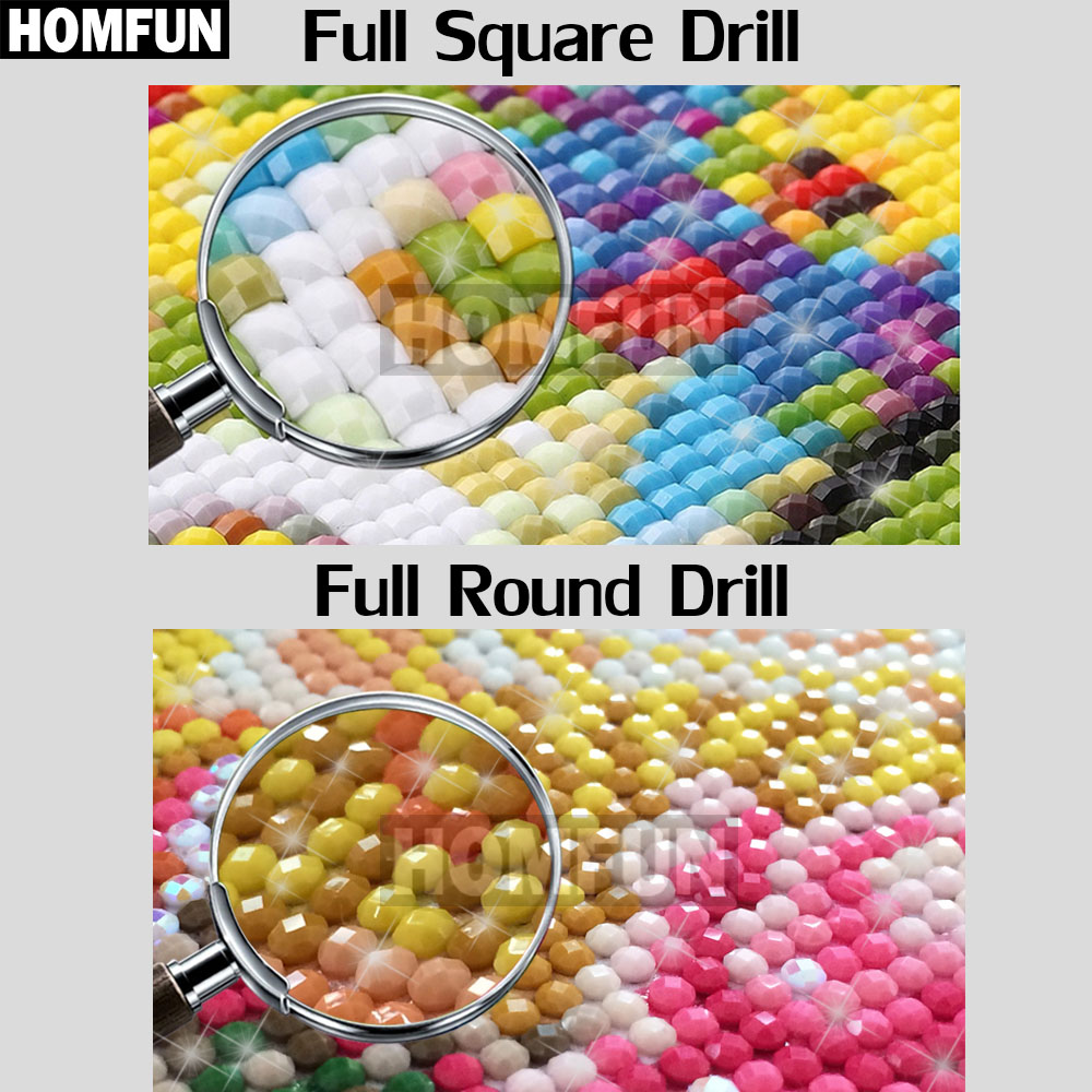 HOMFUN-pintura de diamante com - Embroidery X Pattern reseña y precio