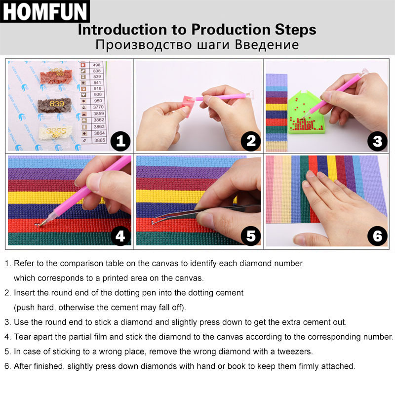 HOMFUN-pintura de diamante com - Embroidery X Pattern reseña y precio