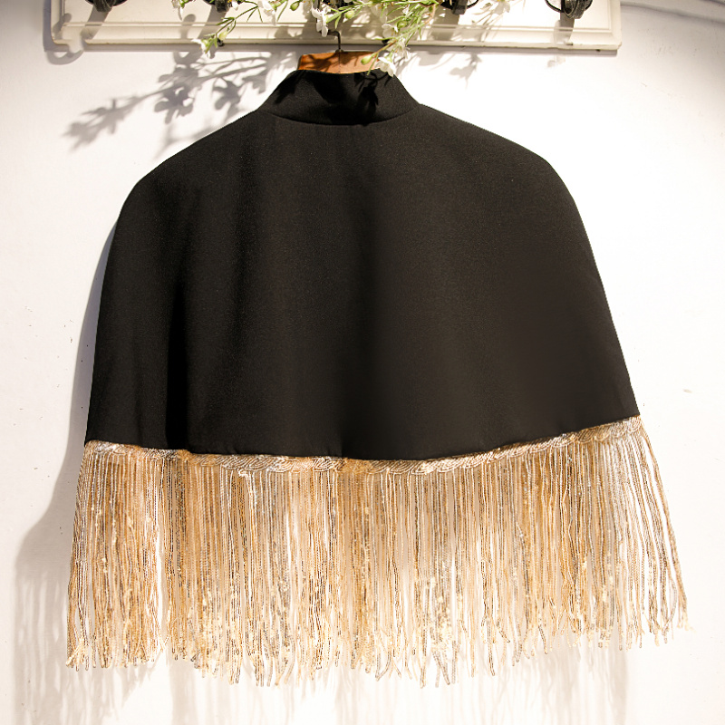 Pashmina con borlas doradas y  - Embroidery Shawl reseña y precio