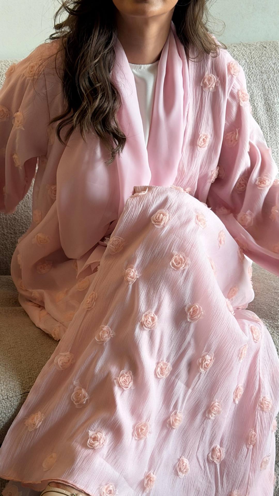 Conjunto de Vestido Abaya Abie - Embroidery Flower reseña y precio