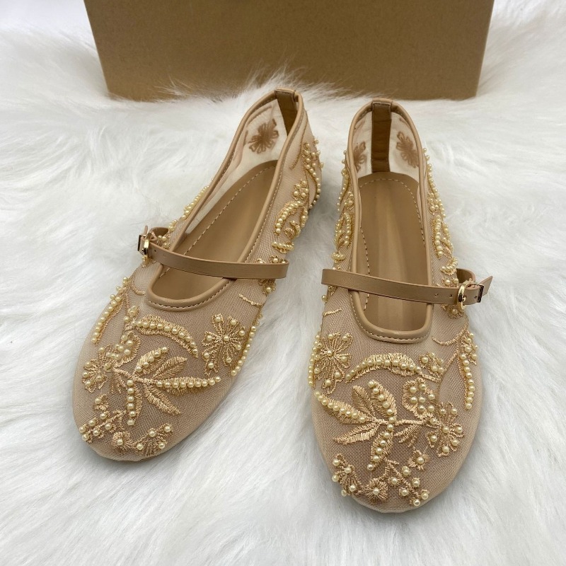 Zapatos planos de Ballet con c - Embroidery Flower reseña y precio