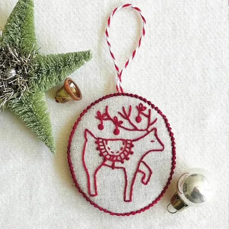 Kit de Bordado Navideño DIY, A - Embroidery Xmas Ornaments reseña y precio