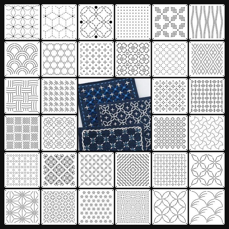 Plantilla de bordado Sashiko,  - Embroidery Motif reseña y precio