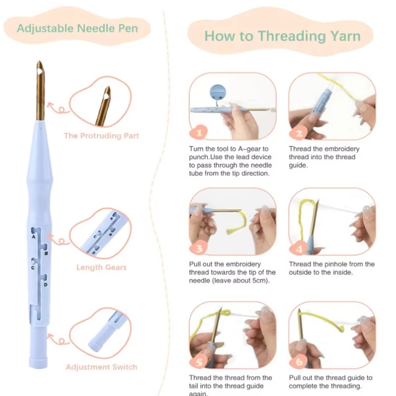 Kit de bordado con aguja perfo - Punch Needle Handle reseña y precio