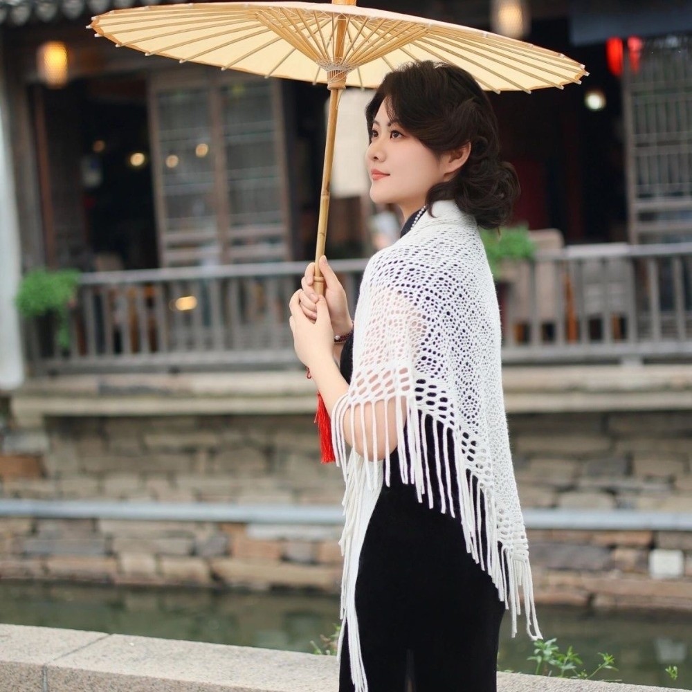 Chales de Moda para Mujer de C - Embroidery Shawl reseña y precio