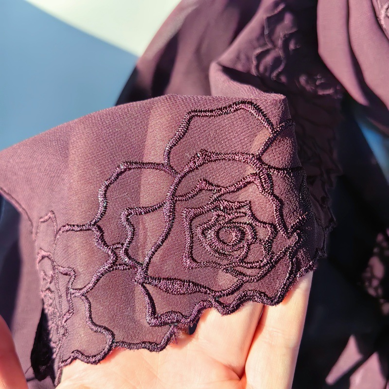 Pañuelos Hijab de Gasa Morada  - Embroidery Hijab reseña y precio