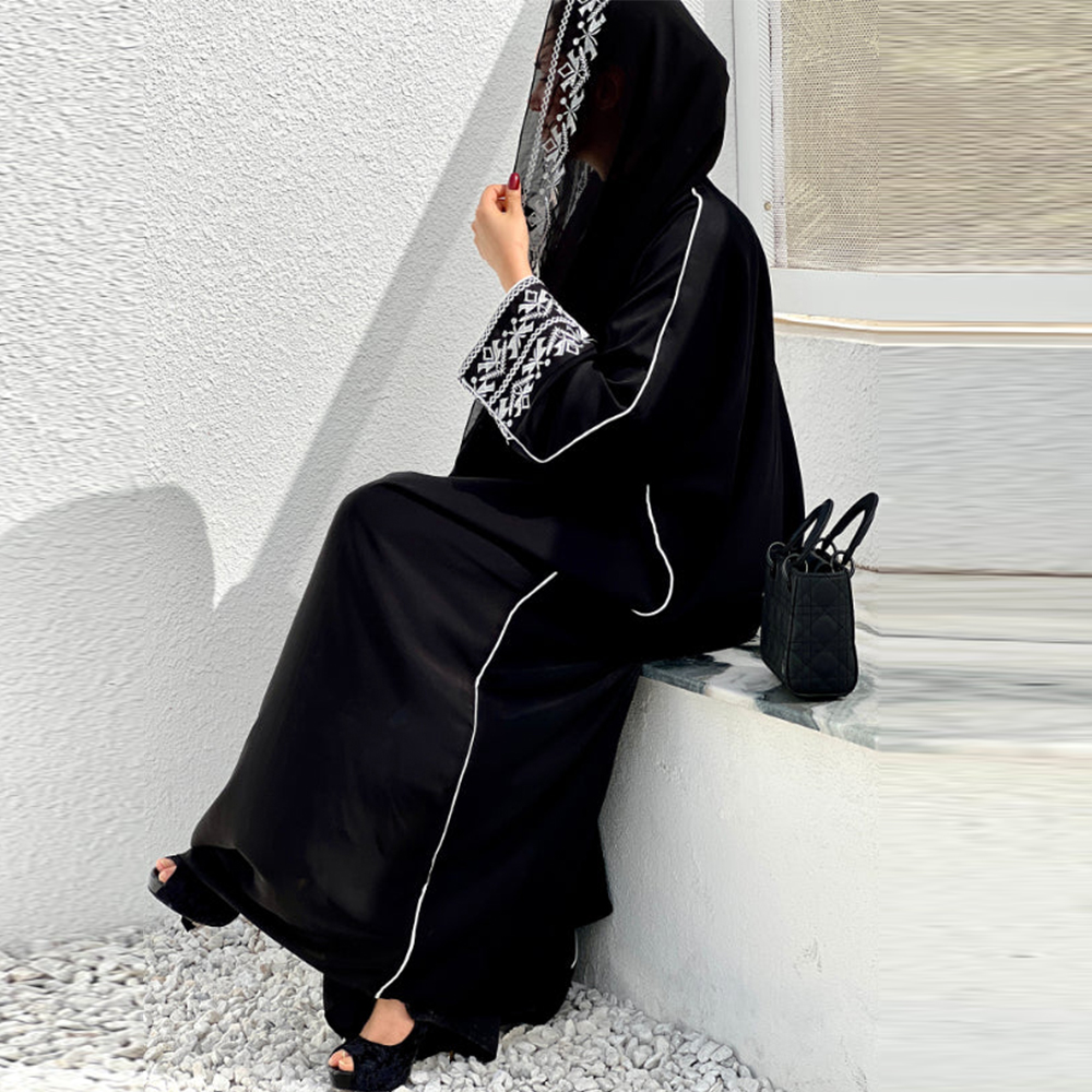 Moda clásica bordada Abaya Hij - Embroidery Hijab reseña y precio