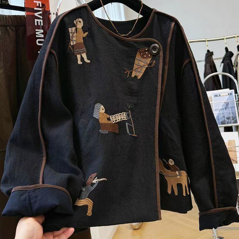 Camiseta corta con cuello redo - Embroidery Origin reseña y precio